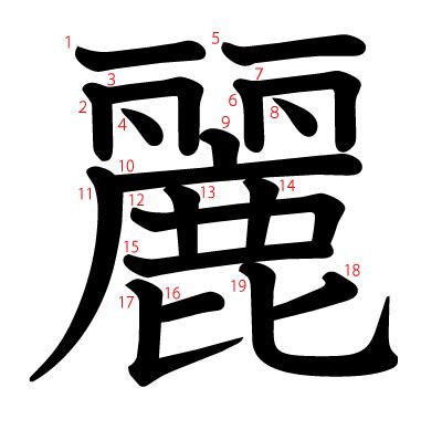 麗字|漢字「麗」の部首・画数・読み方・筆順・意味など